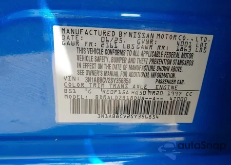 2025 Nissan Sentra Sv z USA, uszkodzony, nr VIN 3N1AB8CV2SY356854